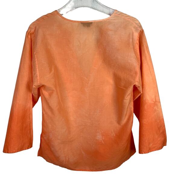Theory Lightweight Cotton Marasco V-Neck Ombré Top Small - Picture 5 of 7